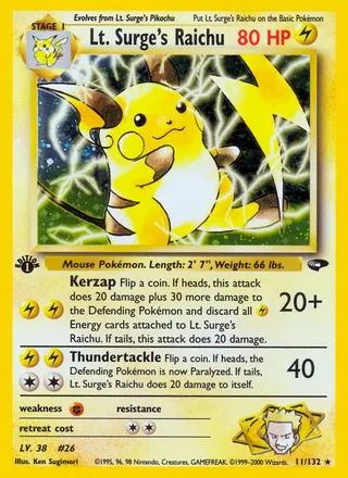 Lt. Surge's Raichu — マチスのライチュウ (1999)