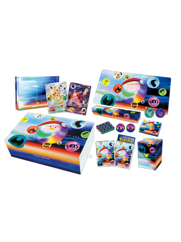 Pokemon TCG 30th Celebration Futuristic Box Simplified Chinese complete set with two Pikachu ex promos and accessories