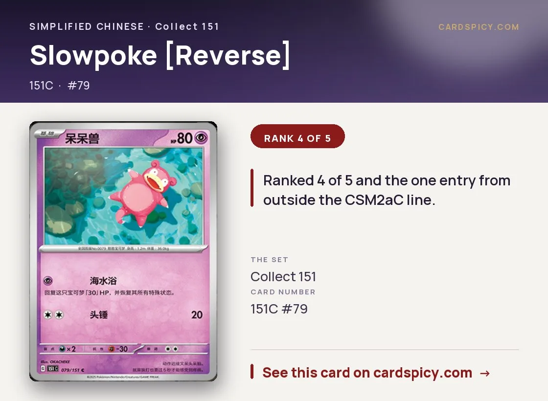 Slowpoke — 151 Collect, Simplified Chinese Pokemon card