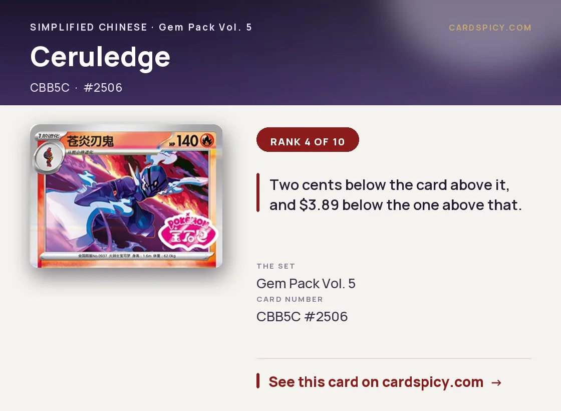 Ceruledge — Gem Pack 5, Simplified Chinese Pokemon card