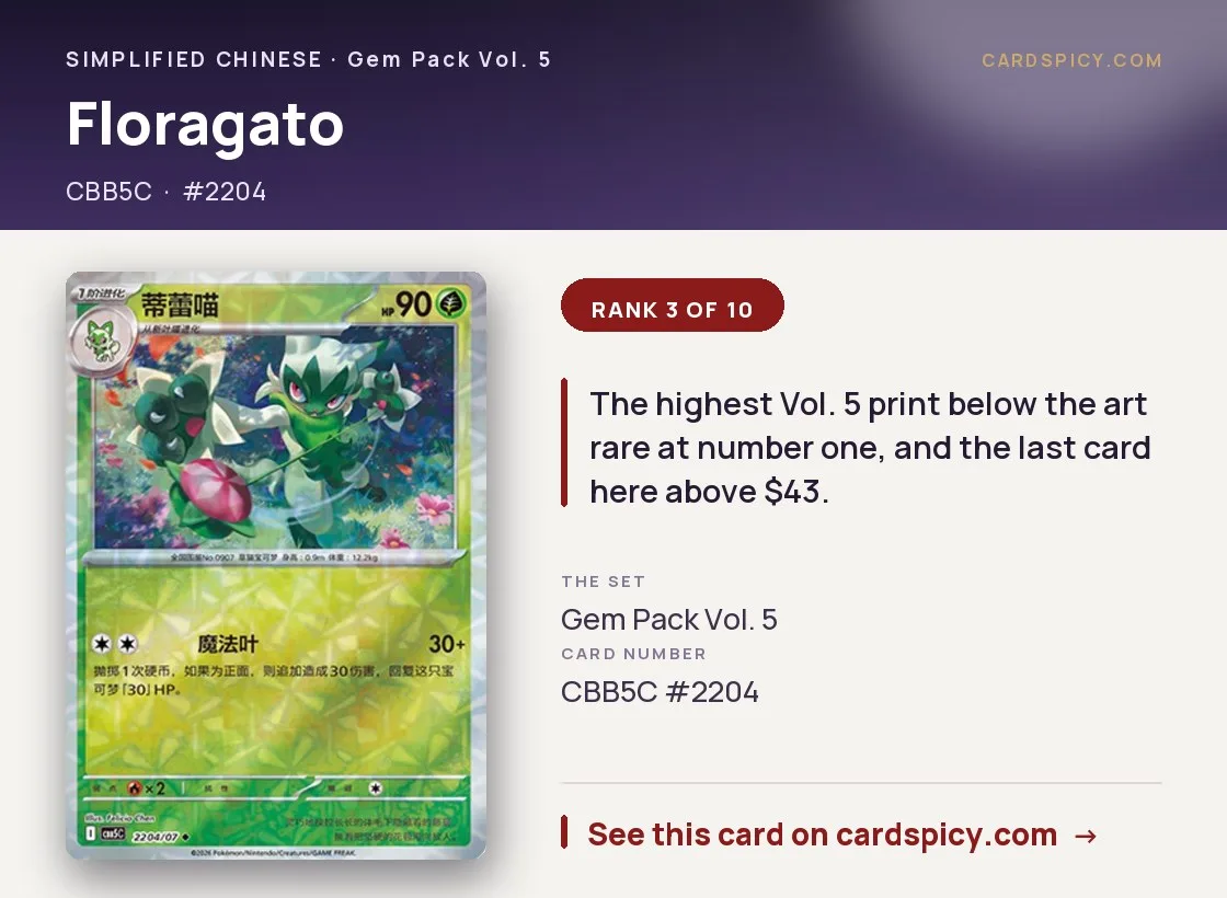 Floragato — Gem Pack 5, Simplified Chinese Pokemon card