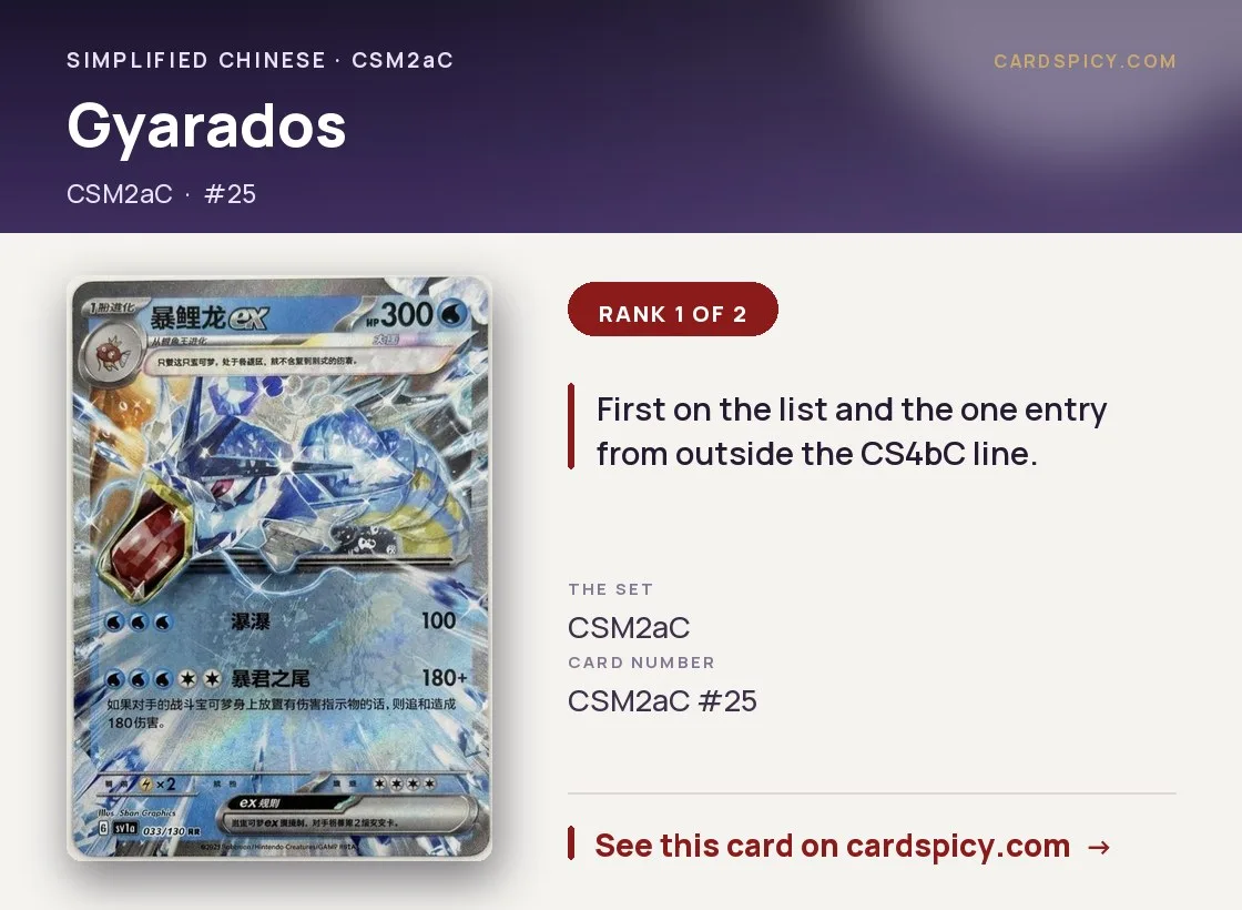 Gyarados, Simplified Chinese Pokemon card