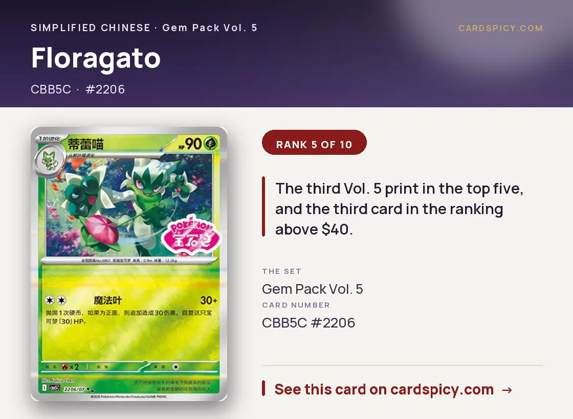 Floragato — Gem Pack 5, Simplified Chinese Pokemon card