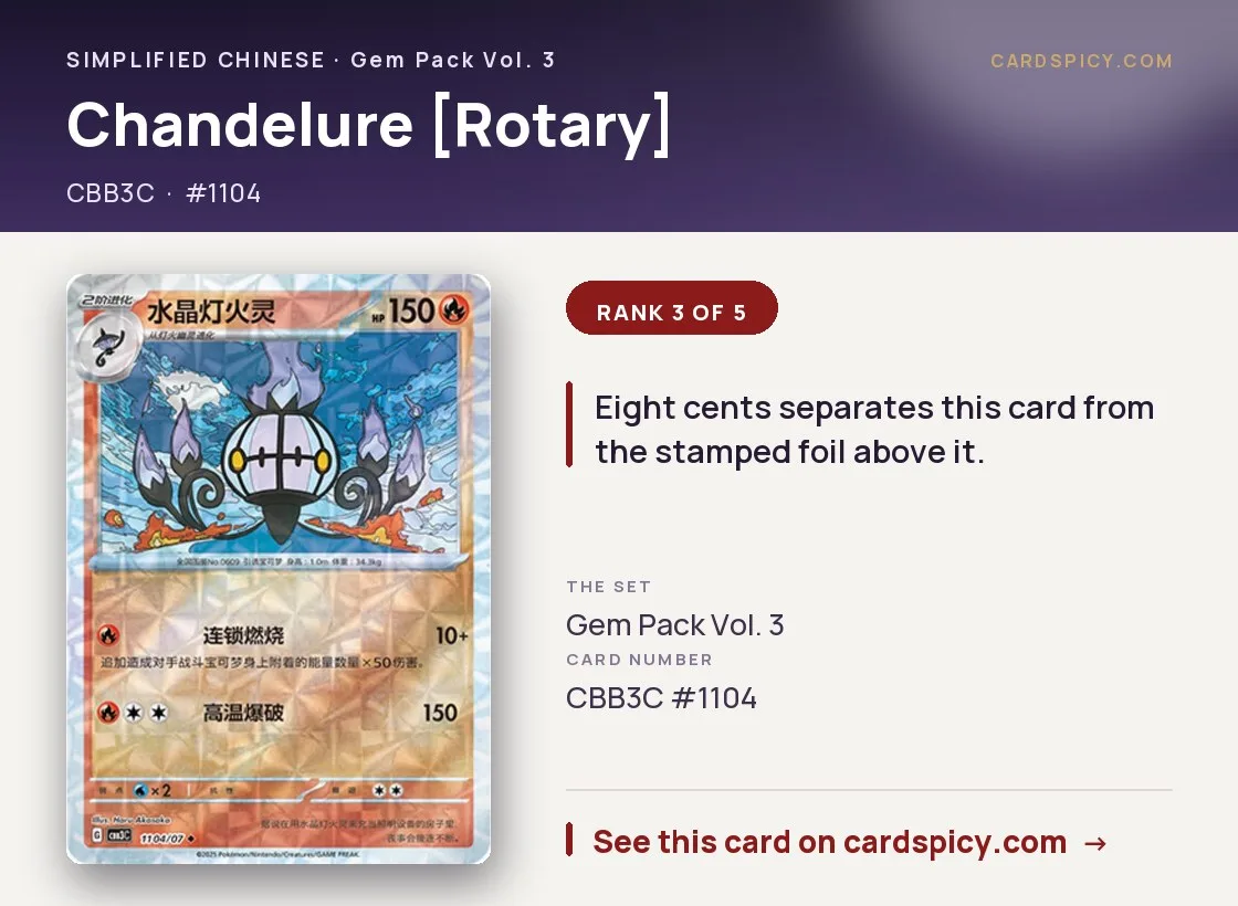 Chandelure [Rotary] — Gem Pack 3, Simplified Chinese Pokemon card