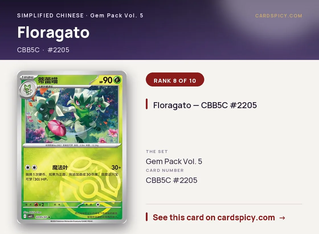 Floragato — Gem Pack 5, Simplified Chinese Pokemon card