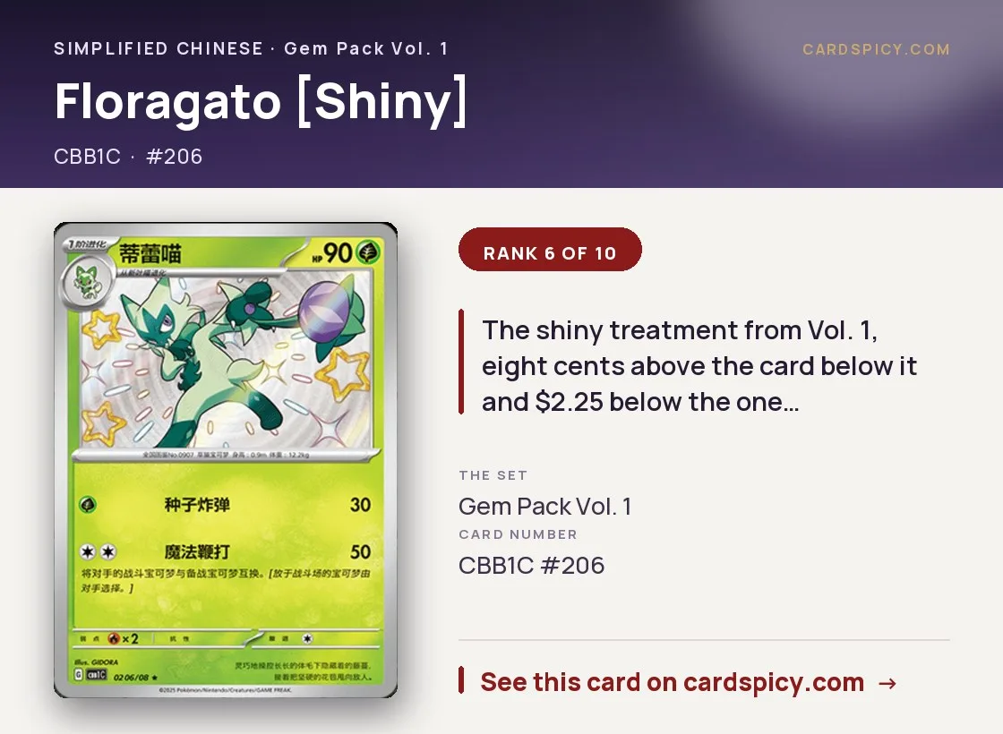Floragato [Shiny] — Gem Pack, Simplified Chinese Pokemon card