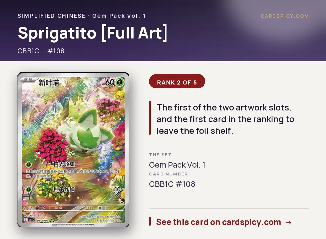 Sprigatito [Full Art] — Gem Pack, Simplified Chinese Pokemon card