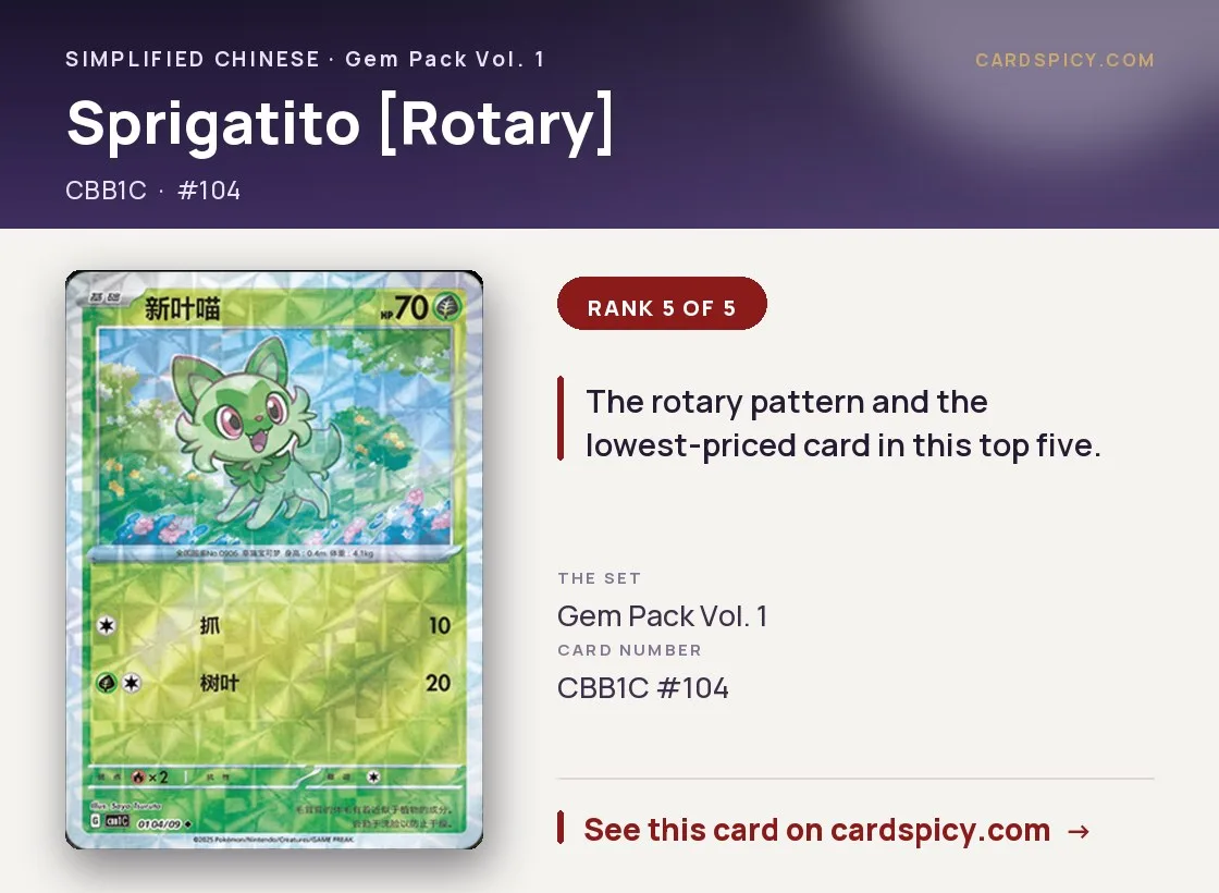 Sprigatito [Rotary] — Gem Pack, Simplified Chinese Pokemon card