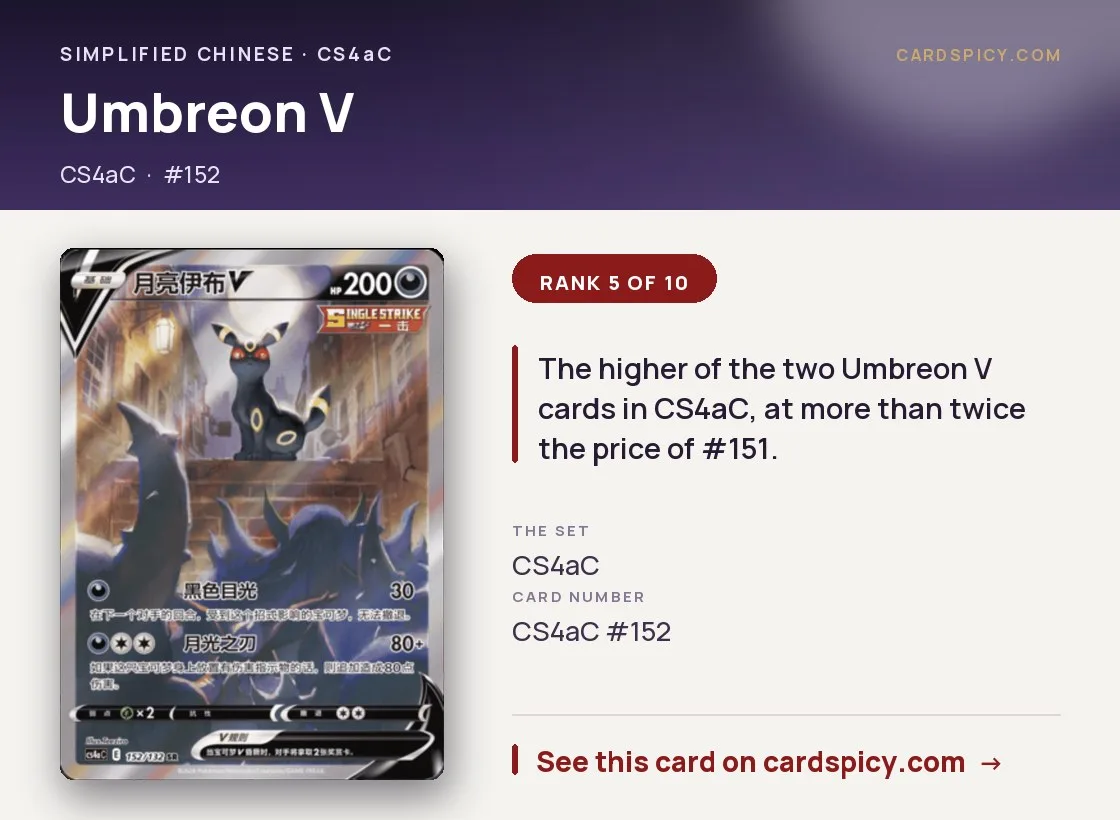 Umbreon V, Simplified Chinese Pokemon card