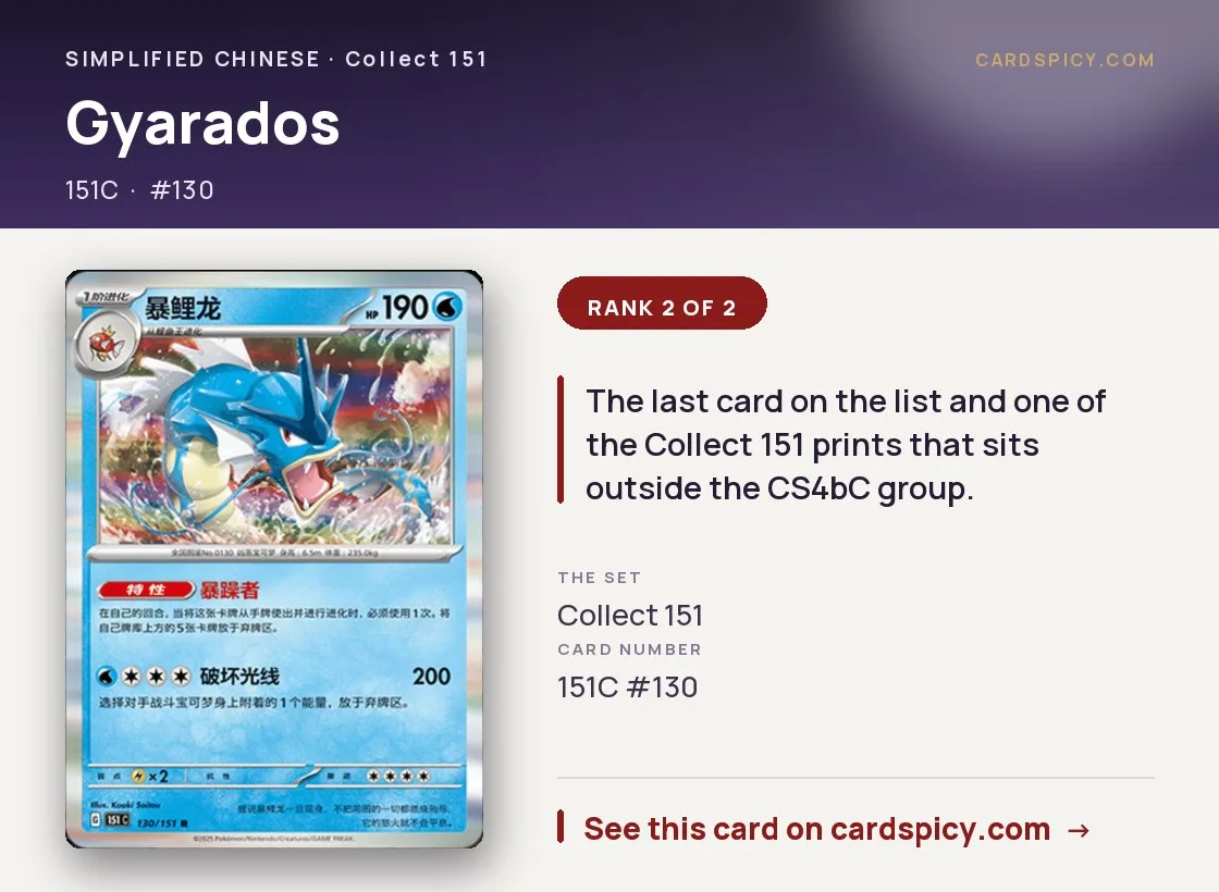 Gyarados — 151 Collect, Simplified Chinese Pokemon card