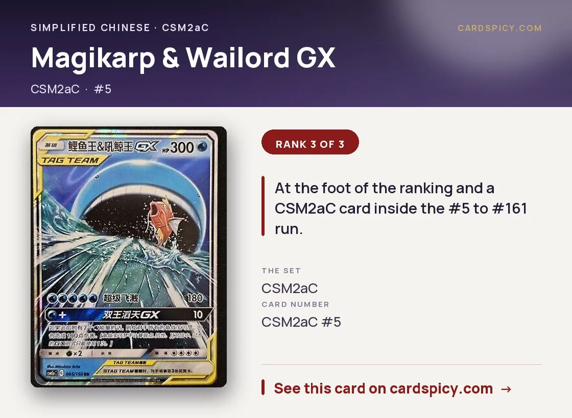 Magikarp & Wailord GX, Simplified Chinese Pokemon card