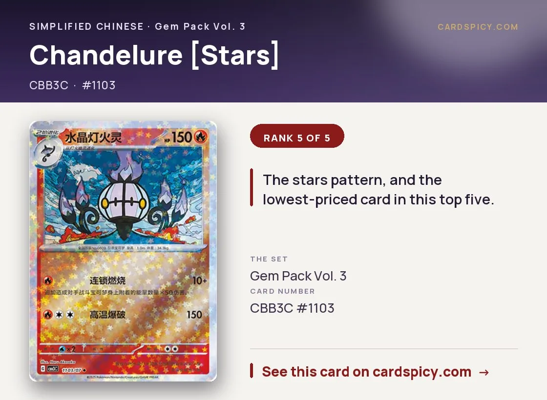 Chandelure [Stars] — Gem Pack 3, Simplified Chinese Pokemon card