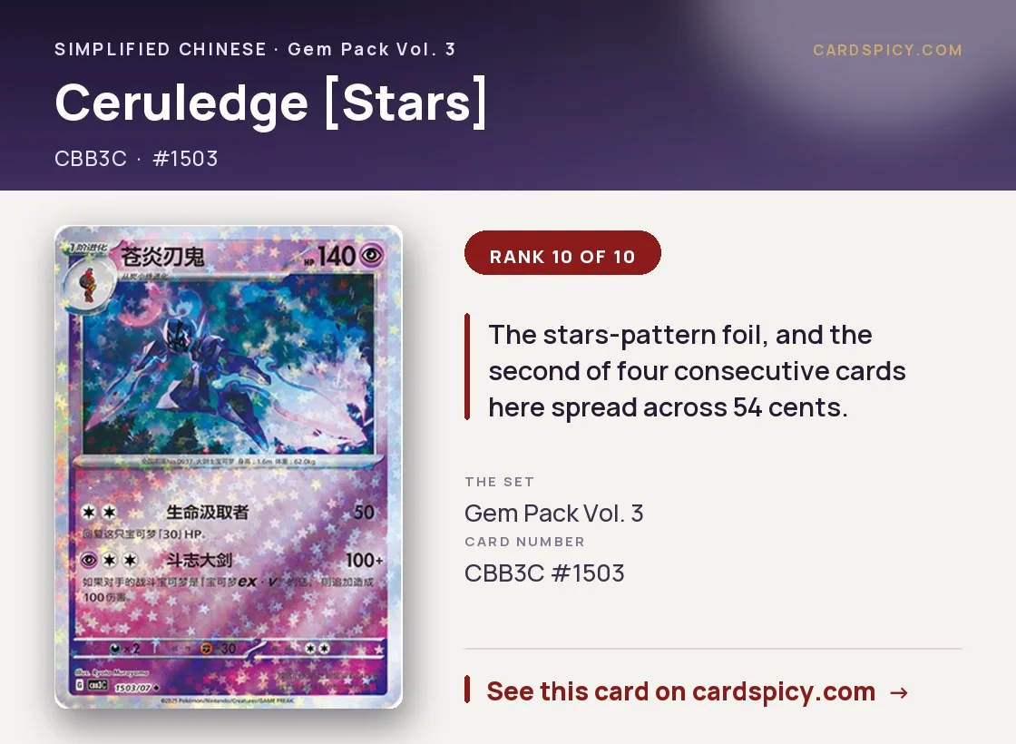 Ceruledge [Stars] — Gem Pack 3, Simplified Chinese Pokemon card