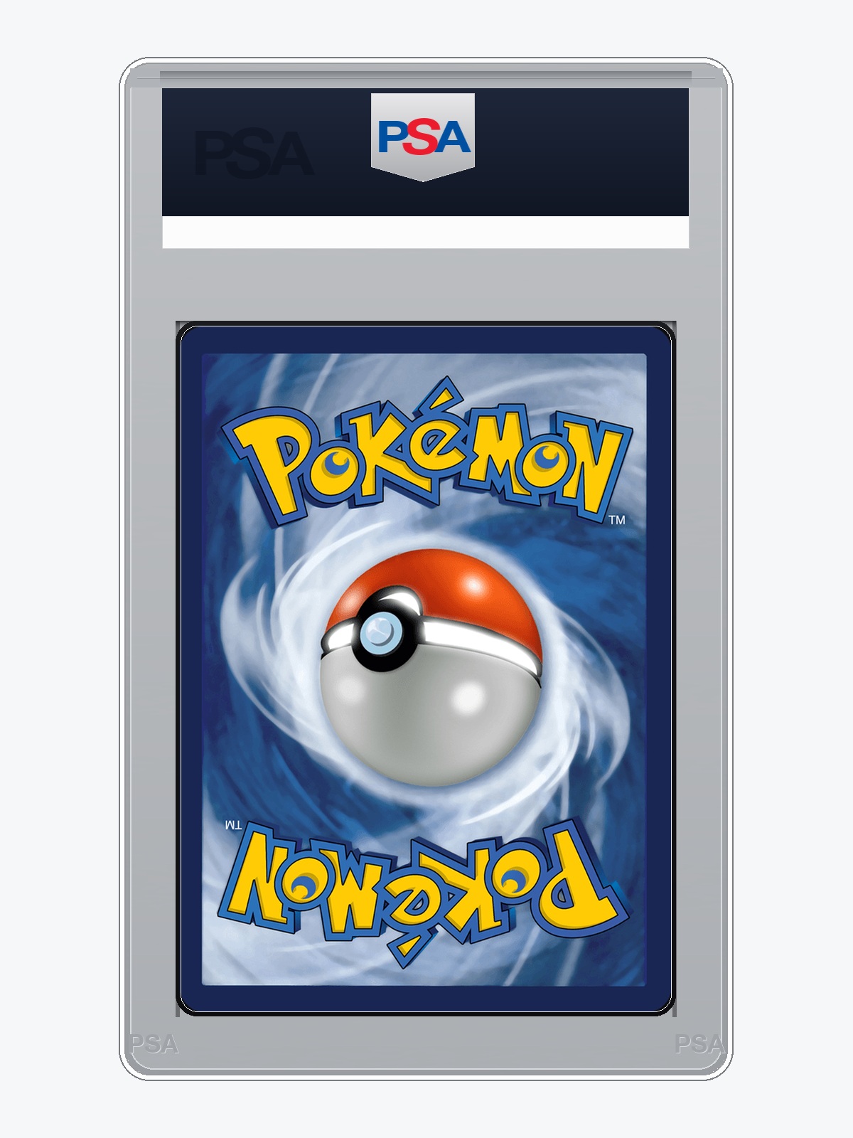 PSA 10 slab — back (Poke Ball card back)