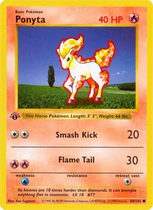 Ponyta [1st Edition], English Pokemon card