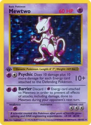 Mewtwo [1st Edition], English Pokemon card