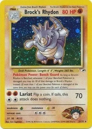 Brock's Rhydon, English Pokemon card