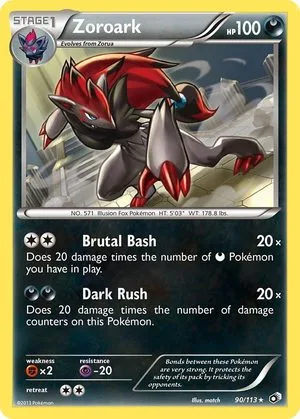 Zoroark, English Pokemon card