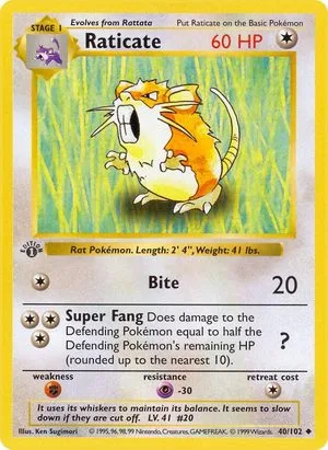 Raticate [1st Edition], English Pokemon card