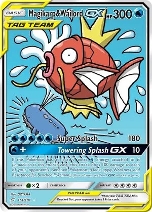 Magikarp & Wailord GX, English Pokemon card