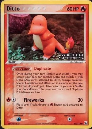 Ditto Charmander [Reverse Holo], English Pokemon card