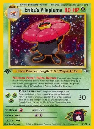 Erika's Vileplume [1st Edition], English Pokemon card