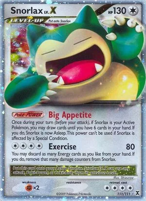 Snorlax LV.X, English Pokemon card