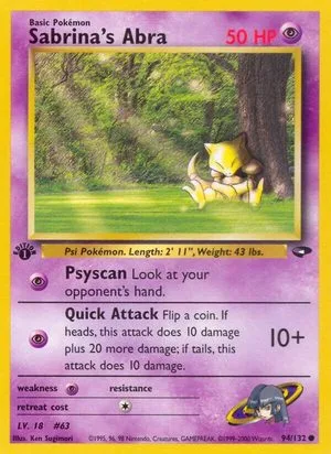 Sabrina's Abra [1st Edition], English Pokemon card
