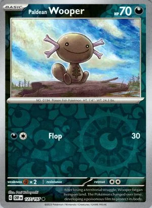 Paldean Wooper [Reverse Holo], English Pokemon card