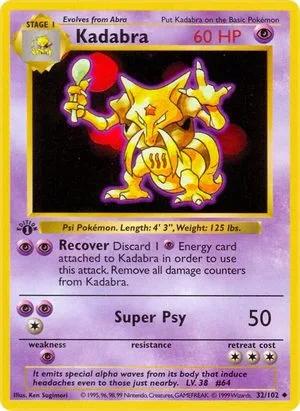Kadabra [1st Edition], English Pokemon card
