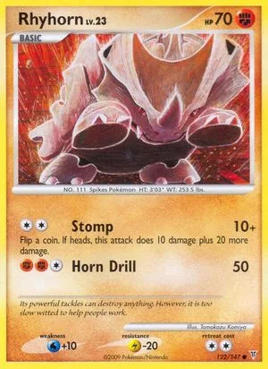 Rhyhorn, English Pokemon card