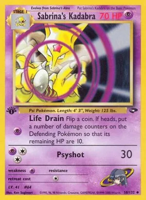 Sabrina's Kadabra [1st Edition], English Pokemon card