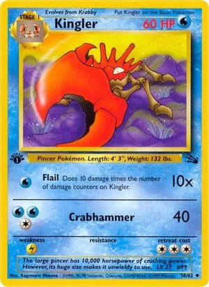 Kingler [1st Edition], English Pokemon card
