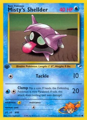 Misty's Shellder [1st Edition], English Pokemon card