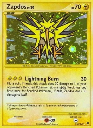 Zapdos, English Pokemon card