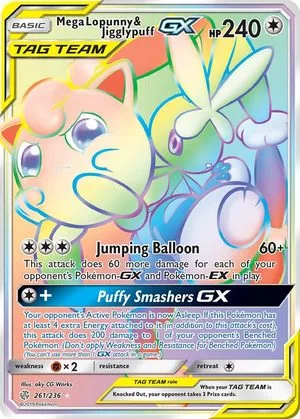 Mega Lopunny & Jigglypuff GX, English Pokemon card
