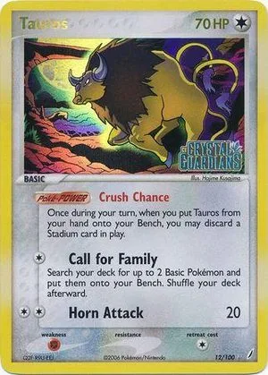 Tauros [Reverse Holo], English Pokemon card