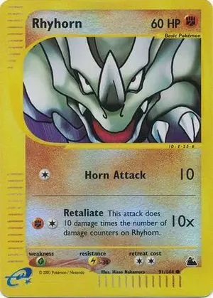Rhyhorn [Reverse Holo], English Pokemon card