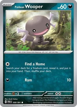 Paldean Wooper, English Pokemon card