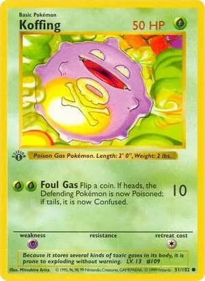 Koffing [1st Edition], English Pokemon card