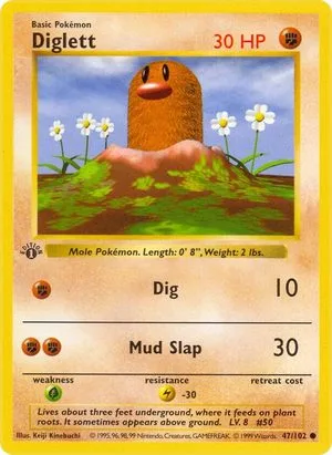 Diglett [1st Edition], English Pokemon card