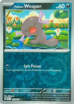 Paldean Wooper [Reverse Holo], English Pokemon card