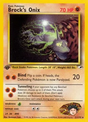 Brock's Onix [1st Edition], English Pokemon card
