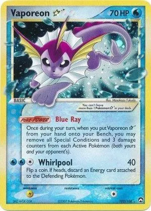 Vaporeon [Gold Star], English Pokemon card