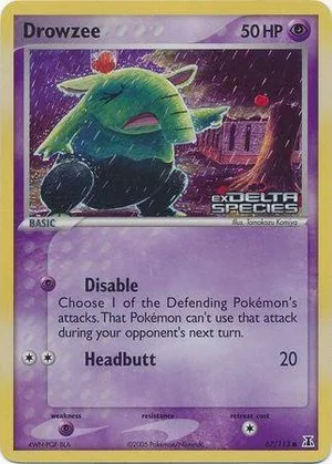 Drowzee [Reverse Holo], English Pokemon card