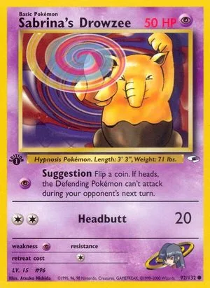 Sabrina's Drowzee [1st Edition], English Pokemon card