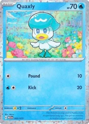 Quaxly, English Pokemon card