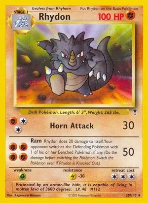 Rhydon, English Pokemon card