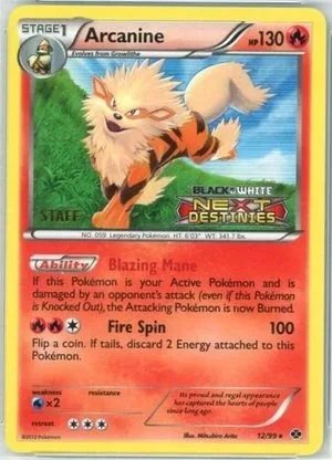 Arcanine [Prerelease Staff], English Pokemon card