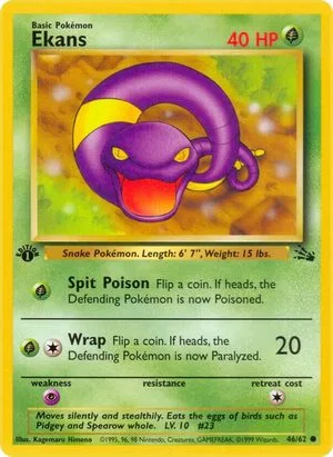 Ekans [1st Edition], English Pokemon card